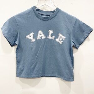 Yale University Cropped Baby Tee Light Blue